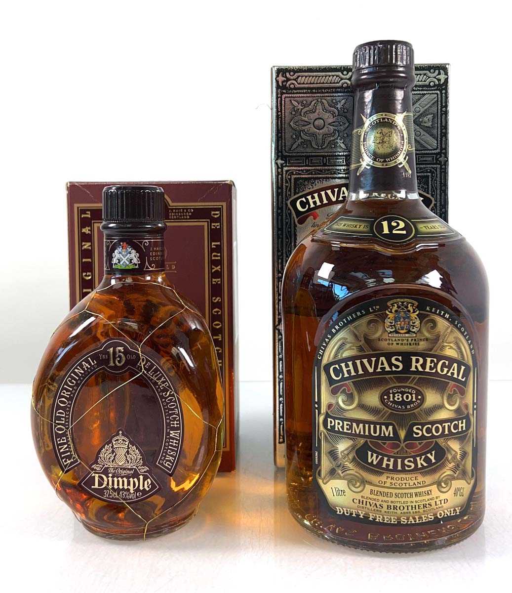 Lot 55 - 2 bottles of Scotch Whisky, 1x Dimple 15 year...