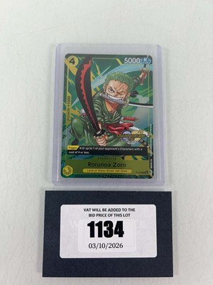 Lot 1134 - Top Loaded One Piece TCG: P-042 Roronoa Zoro...