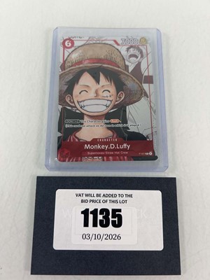 Lot 1135 - Top Loaded One Piece TCG: P-001 Monkey.D.Luffy...