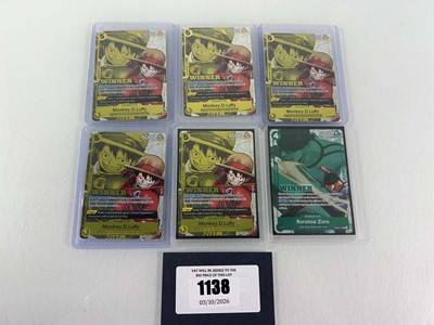 Lot 1138 - (6) Top Loaded One Piece TCG: P-106...
