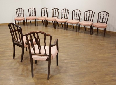 Lot 3 - A set of ten 19th century mahogany dining...