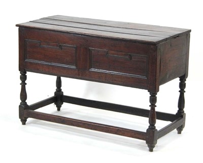 Lot 11 - An 18th century and later oak dough bin, the...