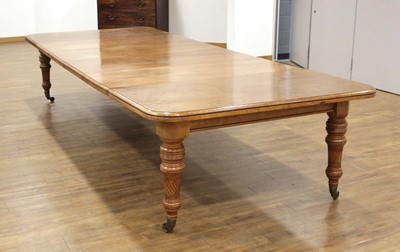 Lot 14 - A late Victorian burr oak extending dining...