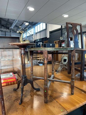 Lot 1021 - Brass campaign table and a delicate mahogany...