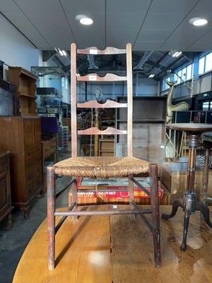 Lot 1022 - Wooden framed rush seated chair