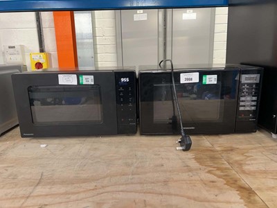Lot 2008 - 2 Panasonic digital microwave ovens in black...