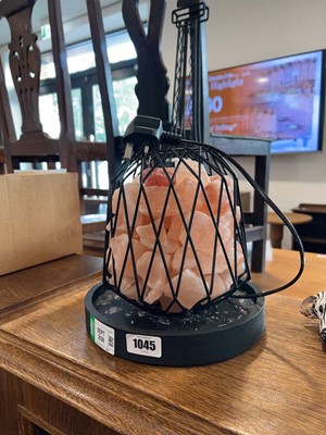 Lot 1045 - Himalayan salt lamp, a papier mache Zebra and...