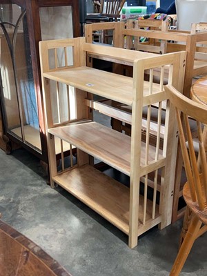 Lot 1049 - 3 composite wood folding shelving units