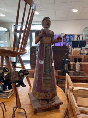 Lot 1052 - Ornamental wooden figure of an Indonesian...