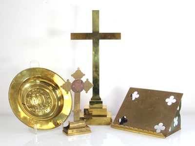 Lot 83 - A 19th century olivewood and brass-mounted...