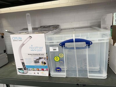 Lot 2051 - 3 piece transparent storage box set, together...
