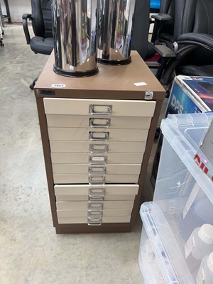 Lot 2064 - Triumph 12 drawer filing cabinet in brown and...