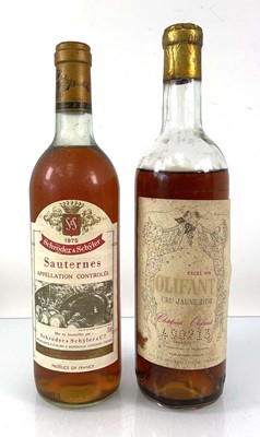 Lot 227 - 2 bottles dessert wine, 1x 1975 Schroder &...
