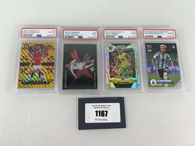 Lot 1167 - (4) Graded Football Trading cards including...