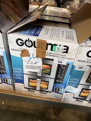 Lot 1418 - Boxed Gourmia dual basket air fryer