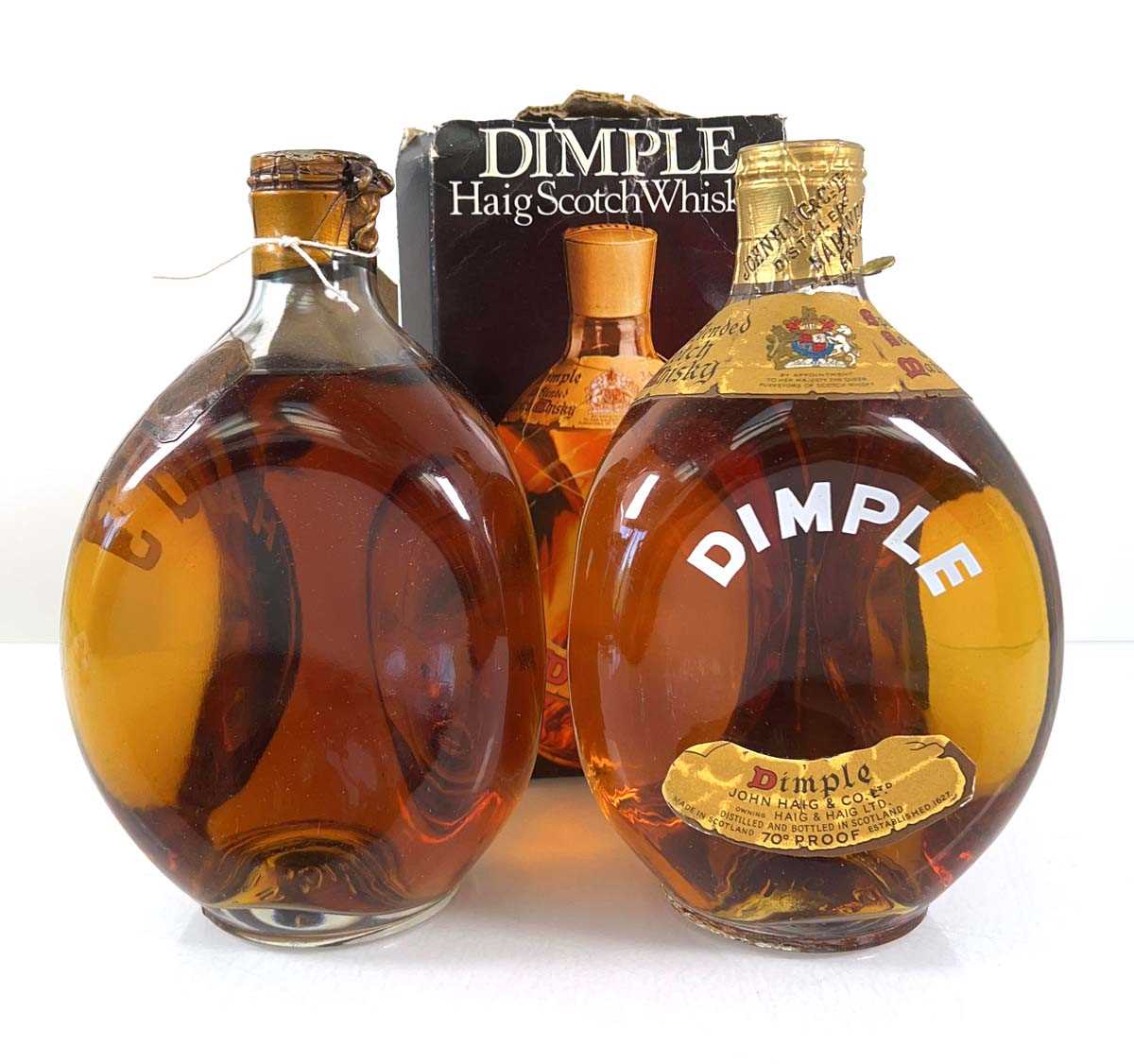 Lot 70 - 2 bottles of Haig Dimple Scotch Whisky with...