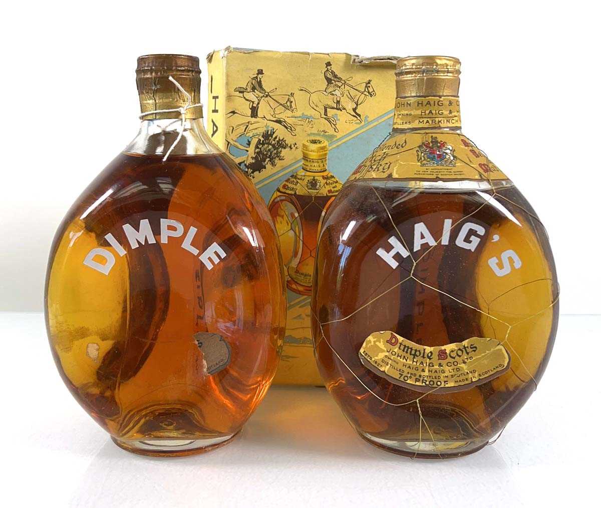 Lot 71 - 2 bottles of Haig Dimple Scotch Whisky with...