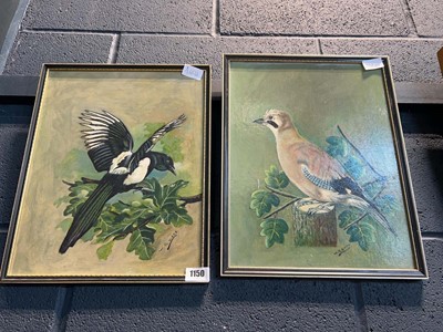 Lot 1150 - Pair of oil on board paintings including a...