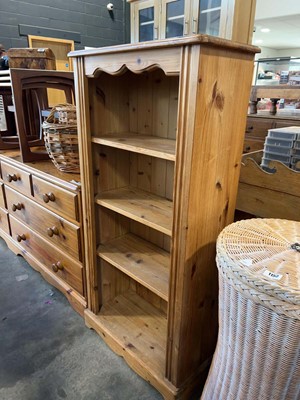 Lot 1151 - Modern pine open fronted bookcase