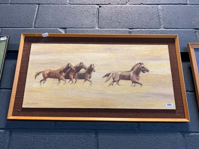 Lot 1154 - Mid Century acrylic on canvas of galloping...