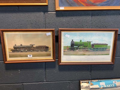Lot 1157 - Approximately 13 framed prints of locomotives