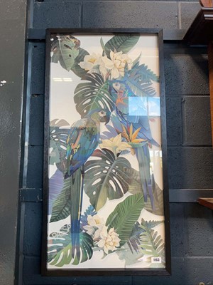 Lot 1163 - Contemporary framed layered prints of parrots