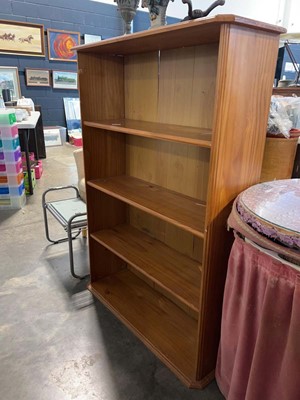 Lot 1075 - Pine open fronted bookcase