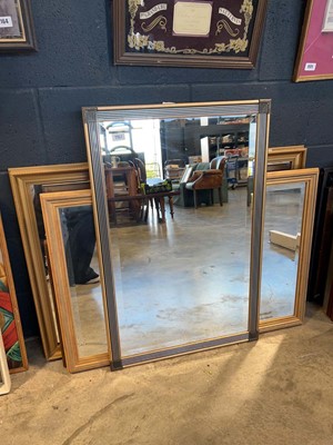 Lot 1167 - 4 large rectangular wall mirrors, some in gilt...