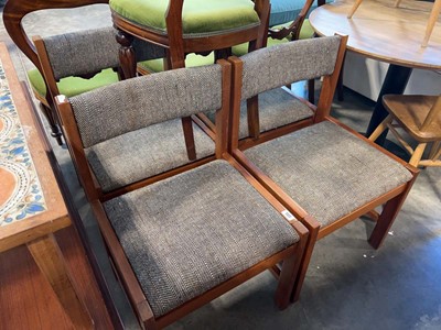 Lot 1177 - Set of 4 teak framed dining chairs with...
