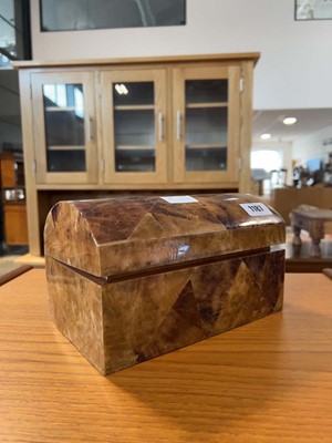 Lot 1187 - Wooden box covered in a tortoiseshell finish