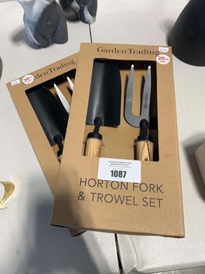 Lot 1087 - 2 sets of Garden Trading Horton fork and trowels