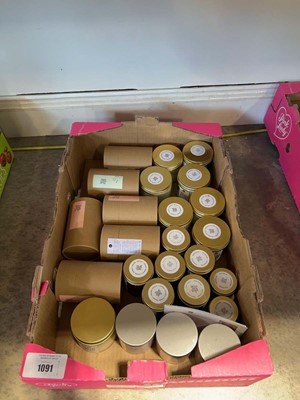 Lot 1091 - Crate containing Winterfold scented candles of...