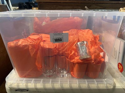 Lot 1093 - Crate containing small glass florists vases