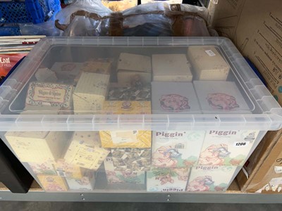 Lot 1206 - Clear plastic crate containing a large...