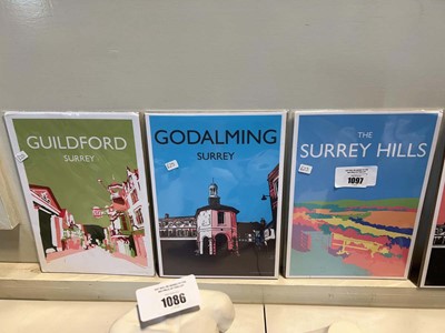 Lot 1097 - 8 packaged Surrey themed posters by QuMoo Design