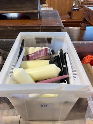 Lot 1098 - Small crate containing various candles and...