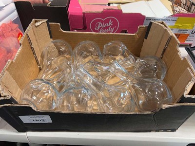 Lot 1103 - Cardboard tray containing conical flask shaped...
