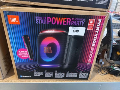 Lot 1749 - Boxed JBL Party Encore 2 Bluetooth speaker