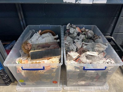 Lot 1231 - 2 clear plastic crates containing collectible...