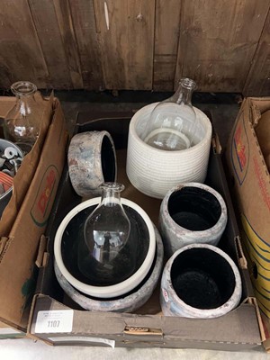 Lot 1107 - `Tray containing various ceramic planters and...
