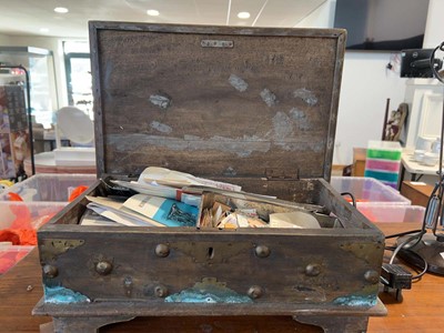 Lot 1117 - Small wooden box and the contents of various...