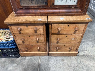 Lot 1119 - Pair of early 20th century honey oak 3 drawer...
