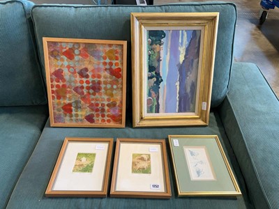 Lot 1252 - Pair of limited edition lino cut prints each...