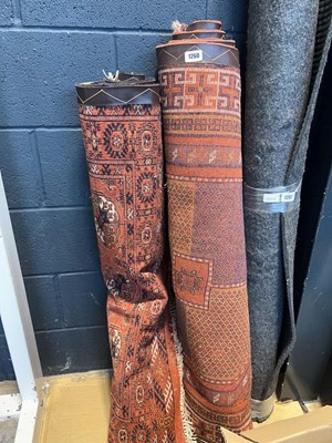 Lot 1260 - 2 similar traditional style bordered rugs on...