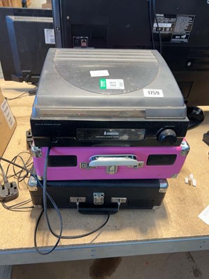 Lot 1759 - Steepletone turn table stereo sound system...