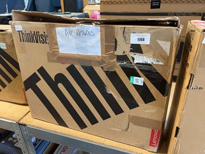 Lot 1768 - Boxed Lenovo Think Vision monitor