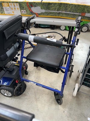 Lot 2103 - Blue and black metal framed 4 wheeled rollator...