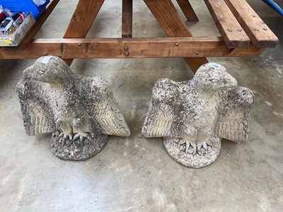 Lot 2140 - Pair of decorative weathered concrete garden...