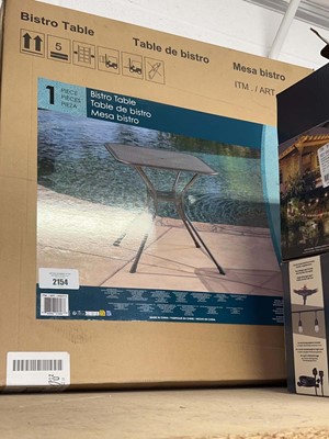 Lot 2154 - Boxed metal mesh garden bistro table