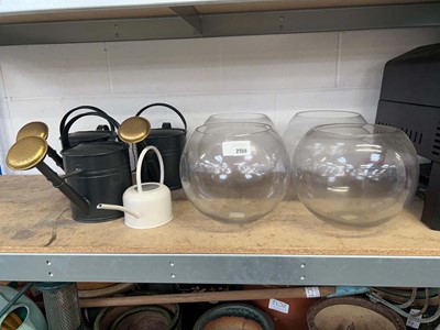 Lot 2159 - 4 large decorative glass bowls together with 3...